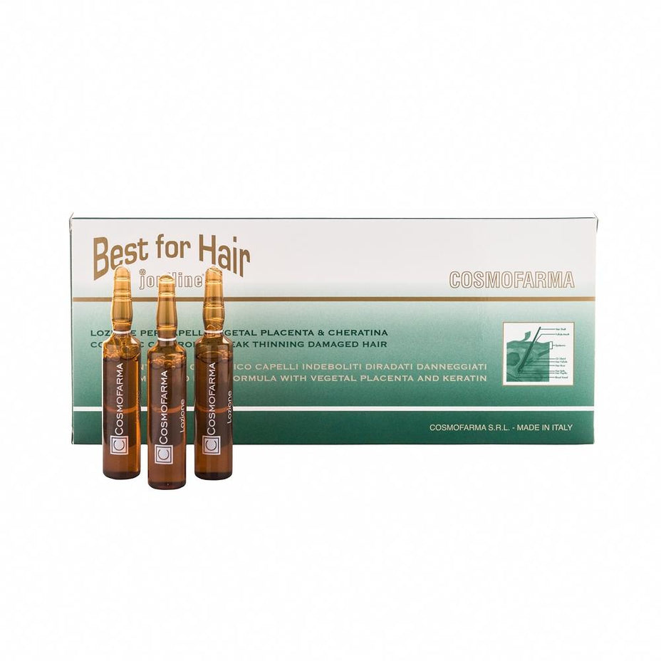 COSMOFARMA, plaukų šaknis stiprinantis serumas su augalinės placentos ekstraktu BEST FOR HAIR, 10ml