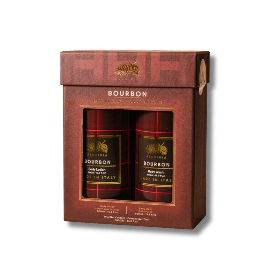 ALCHIMIA,dovaninis kūno priežiūros rinkinys Burbonas, 500ml + 500ml