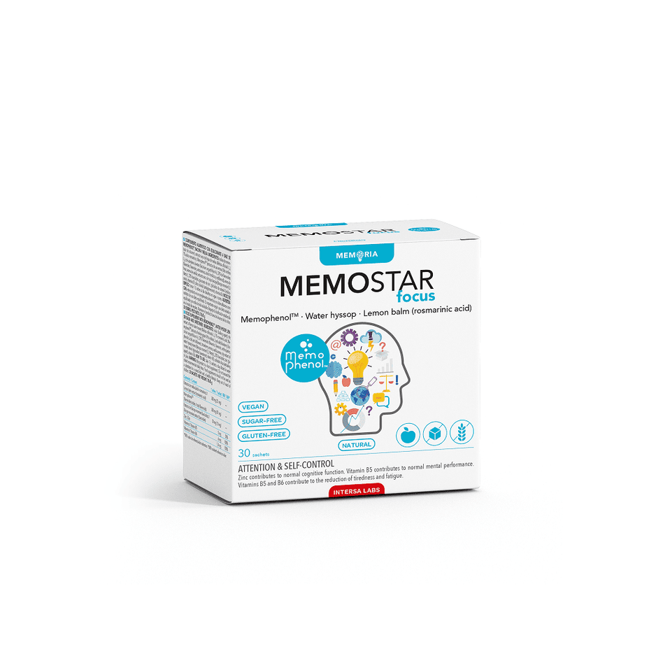 INTERSA LABS, MEMOSTAR® FOCUS,  30 paketėlių