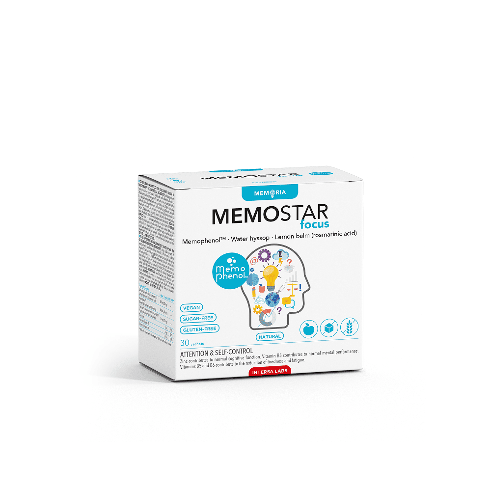 INTERSA LABS, MEMOSTAR® FOCUS,  30 paketėlių