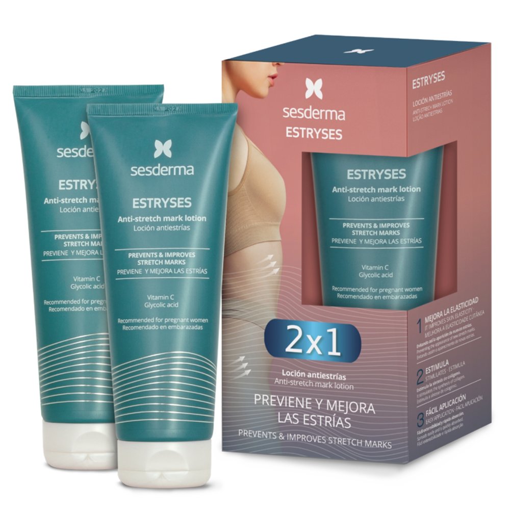 SESDERMA, estryses kūno losjonų nuo strijų rinkinys, 2x200 ml