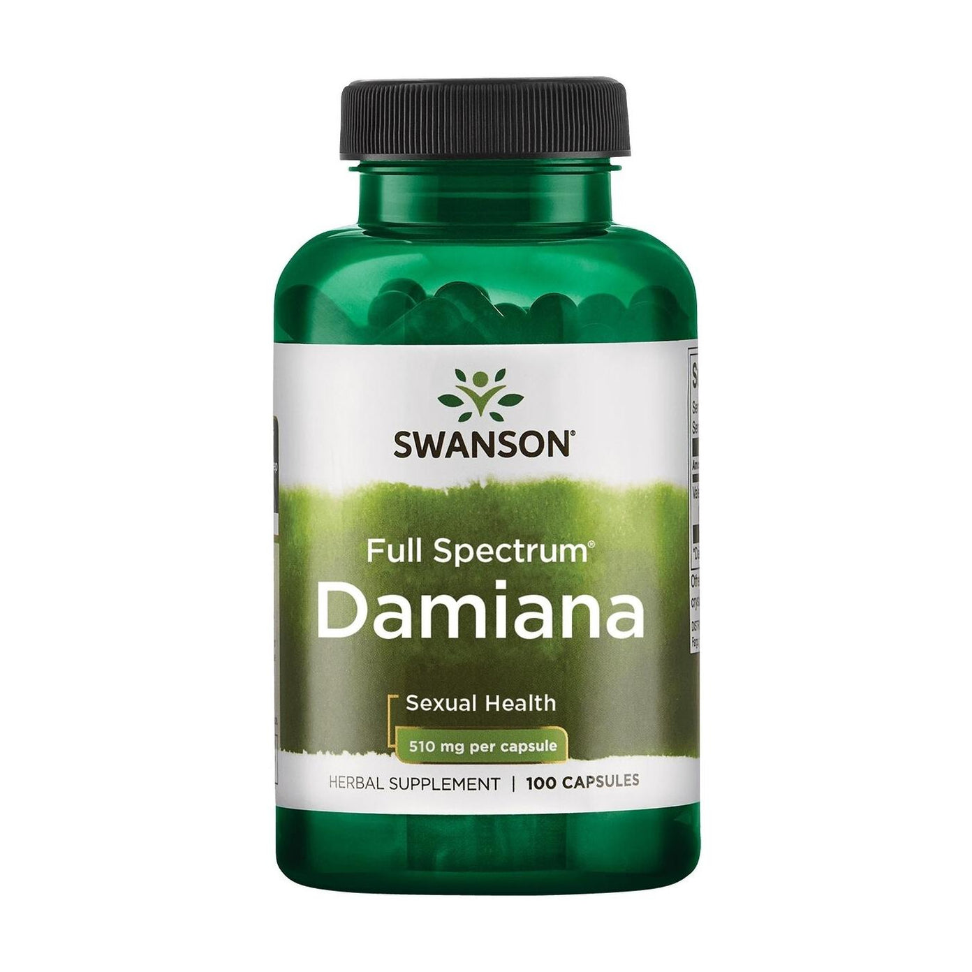 SWANSON, Damiana lapai , 510mg, 100 kaps.