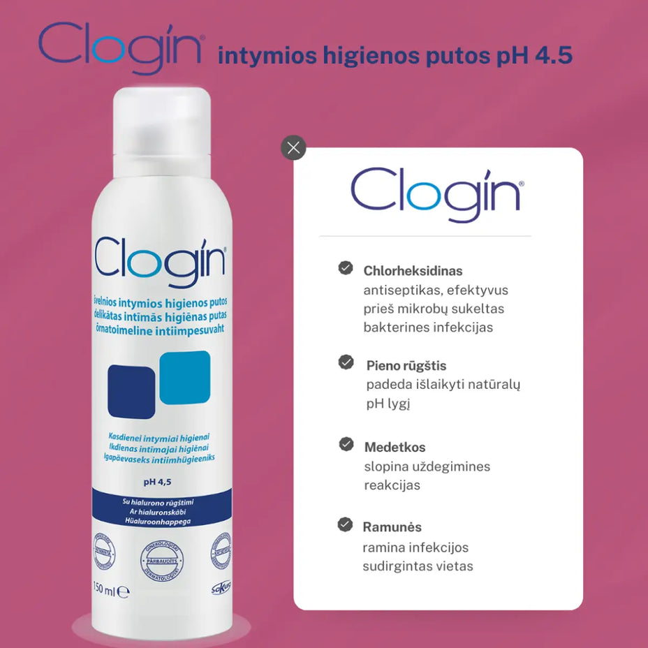 CLOGIN intymios higienos putos PH 4,5, 150 ml