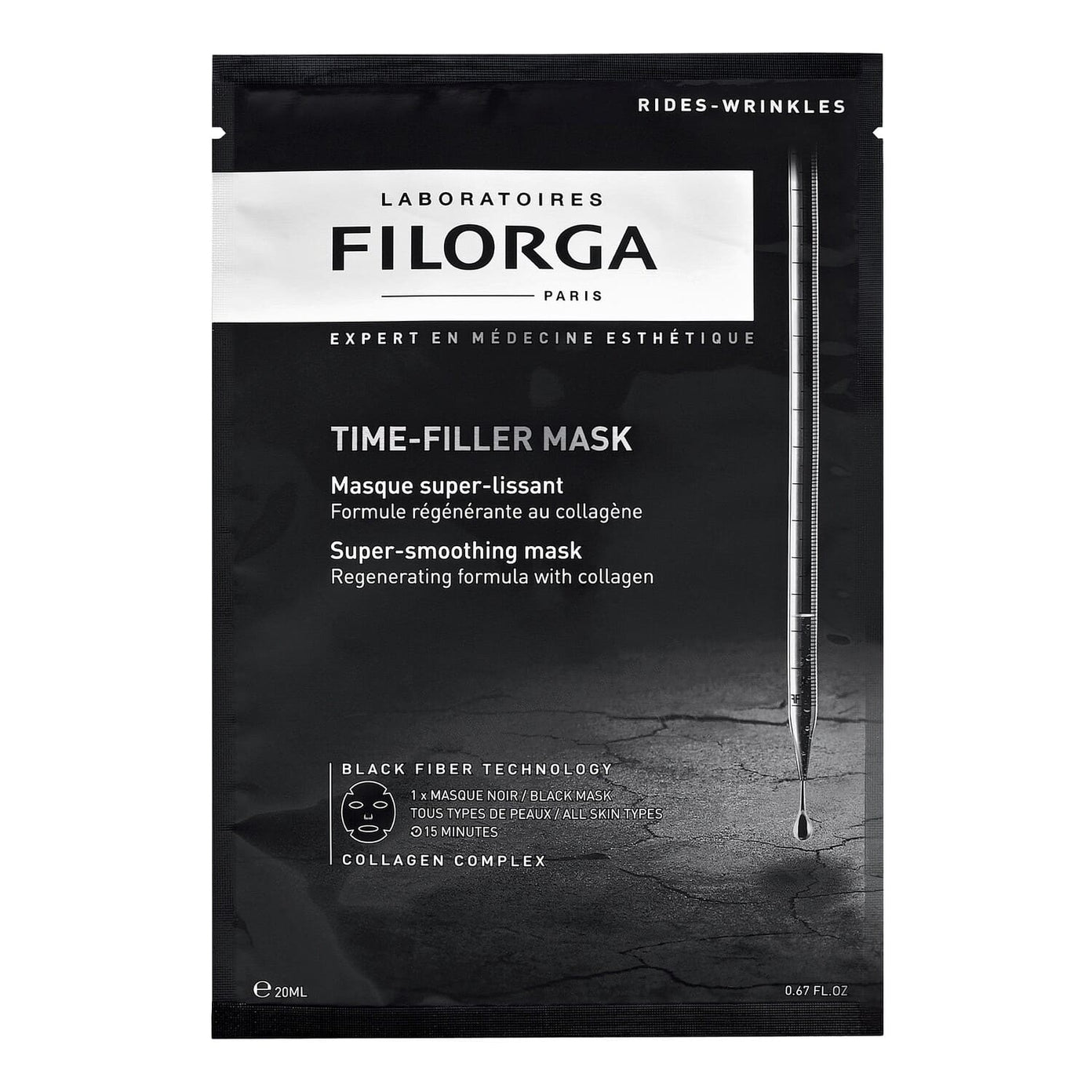 FILORGA lakštinė veido kaukė odai su ryškėjančiomis raukšlėmis TIME-FILLER MASK, 1 vnt., 23 g