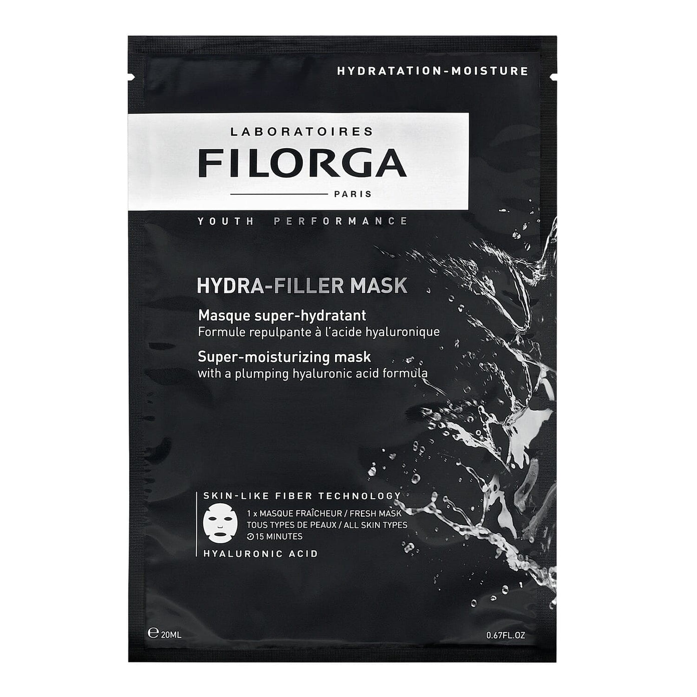 FILORGA lakštinė veido kaukė brandžiai, dehidratuotai odai HYDRA-FILLER MASK, 1 vnt.