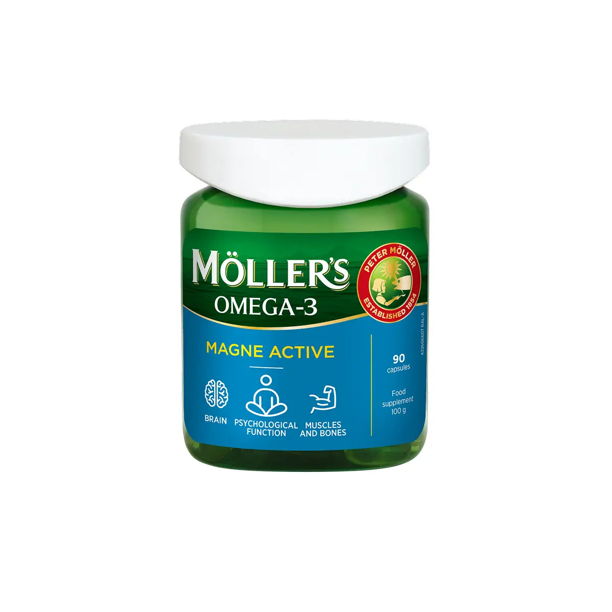 MOLLER'S Magne active, 90 kapsulių
