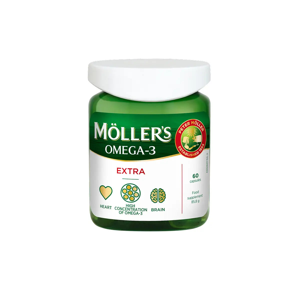 MOLLER'S OMEGA-3 EXTRA, 60 kapsulių