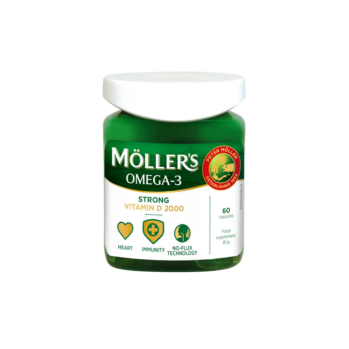 MOLLER'S  STRONG Vitamin D, 60 kapsulių