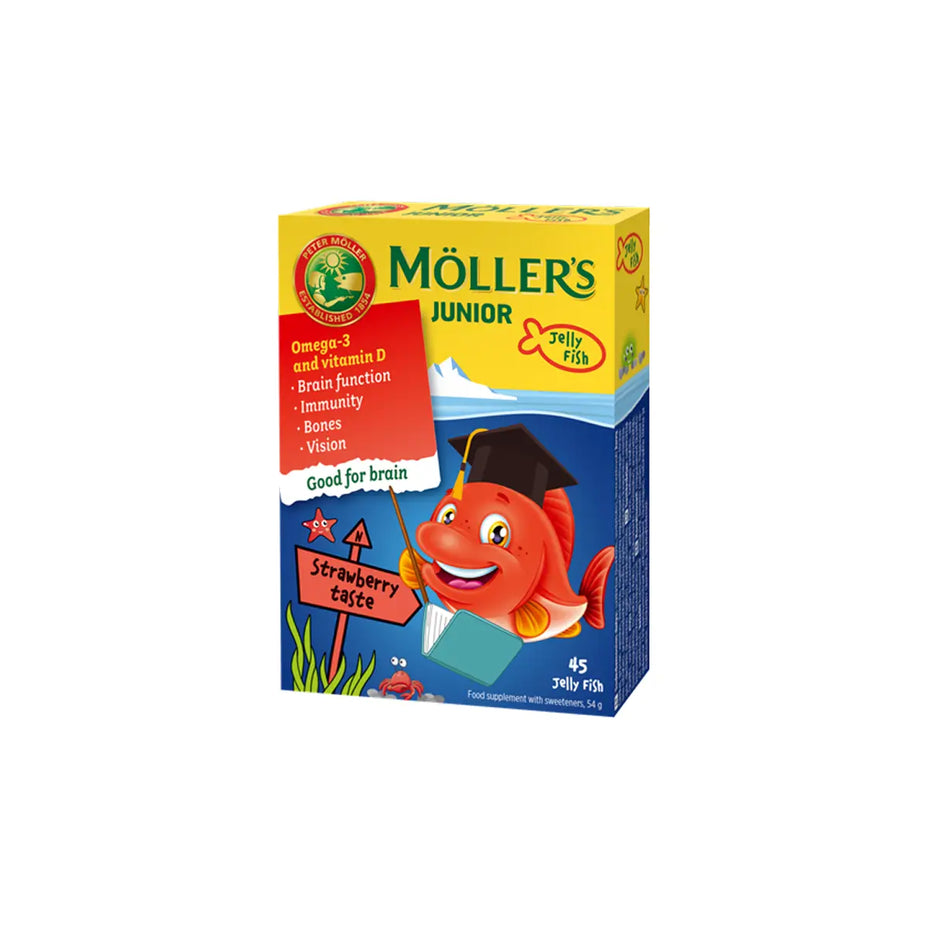 MOLLER'S  žuvų taukai JUNIOR, 45 kramtomosios žuvelės