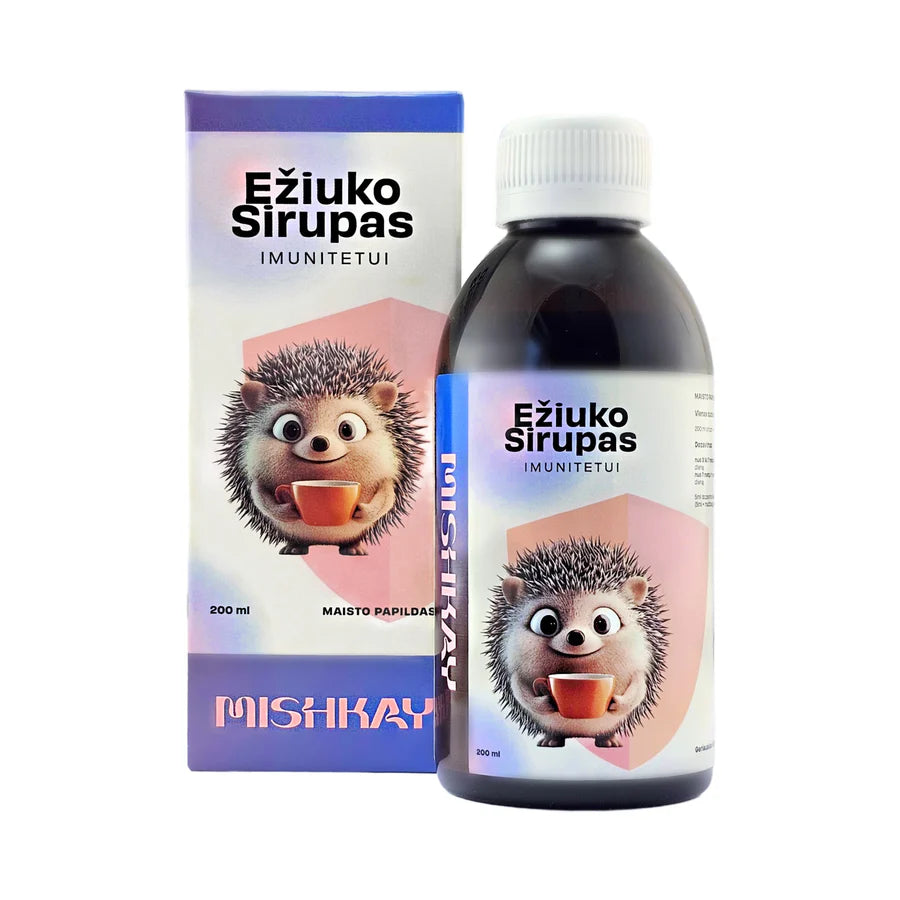 PJAUNU GRYBĄ, EŽIUKO  sirupas imunitetui, 200 ml