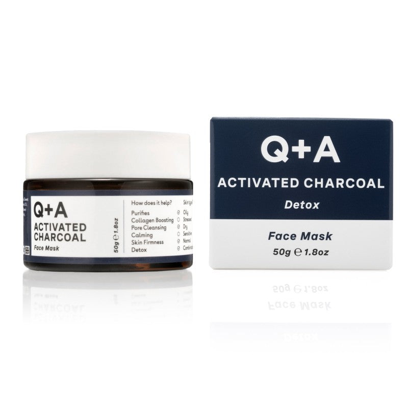Q+A, Activated Charcoal Detox Face Mask Valomoji veido kaukė su aktyvuota anglimi, 50g