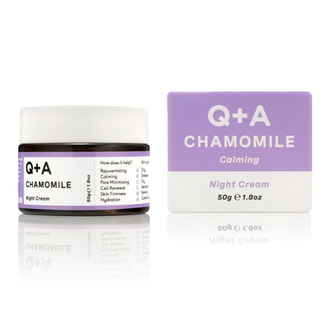 Q+A, Chamomile Night Cream Raminamasis naktinis veido kremas, 50g