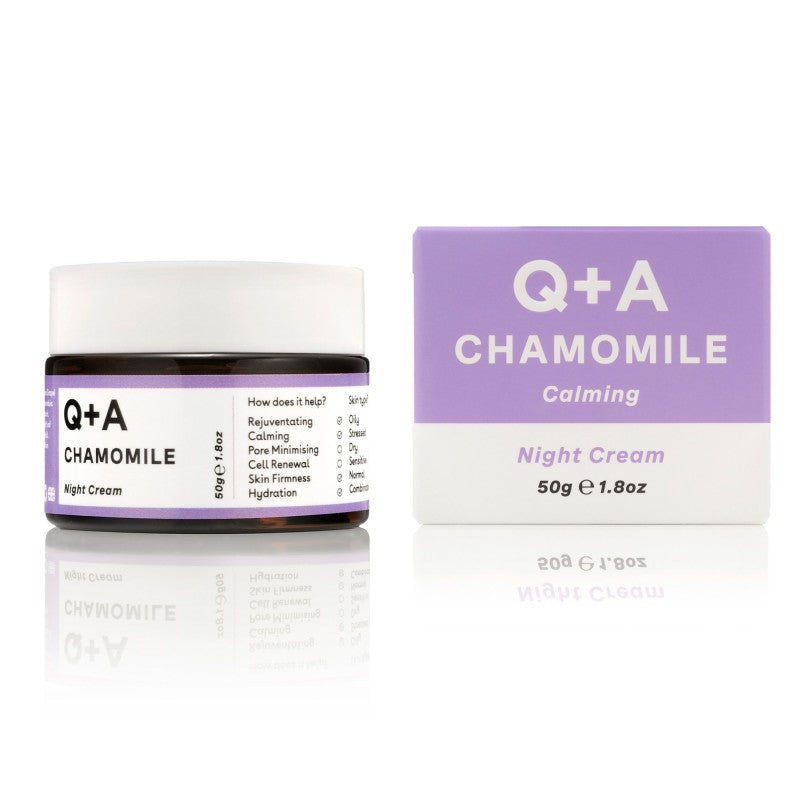 Q+A, Chamomile Night Cream Raminamasis naktinis veido kremas, 50g