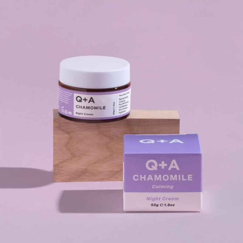 Q+A, Chamomile Night Cream Raminamasis naktinis veido kremas, 50g