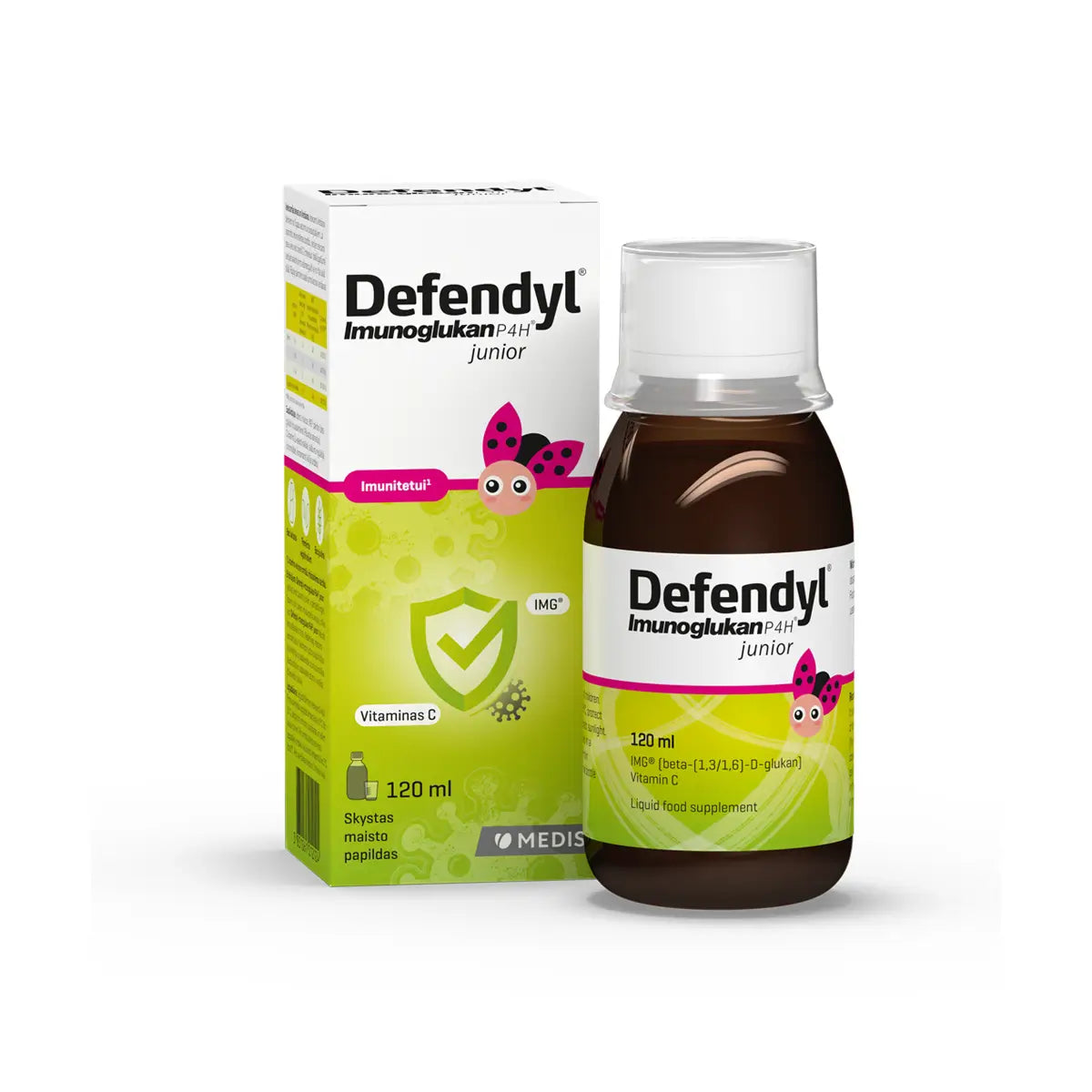 DEFENDYL imunitetui IMUNOGLUKAN P4H JUNIOR, 120 ml