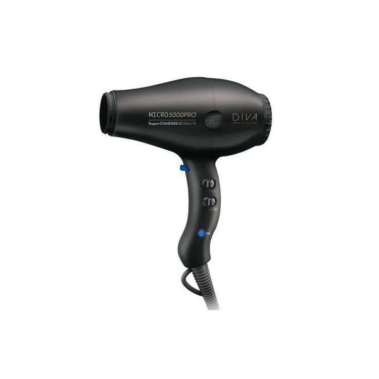 Diva Pro Styling Micro 5000 Pro Dryer Plaukų džiovintuvas Black