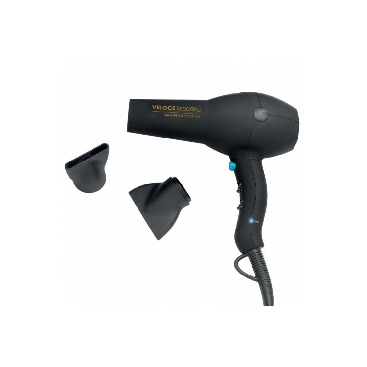Diva Pro Styling Veloce 3800 Pro Hair Dryer Plaukų džiovintuvas Black