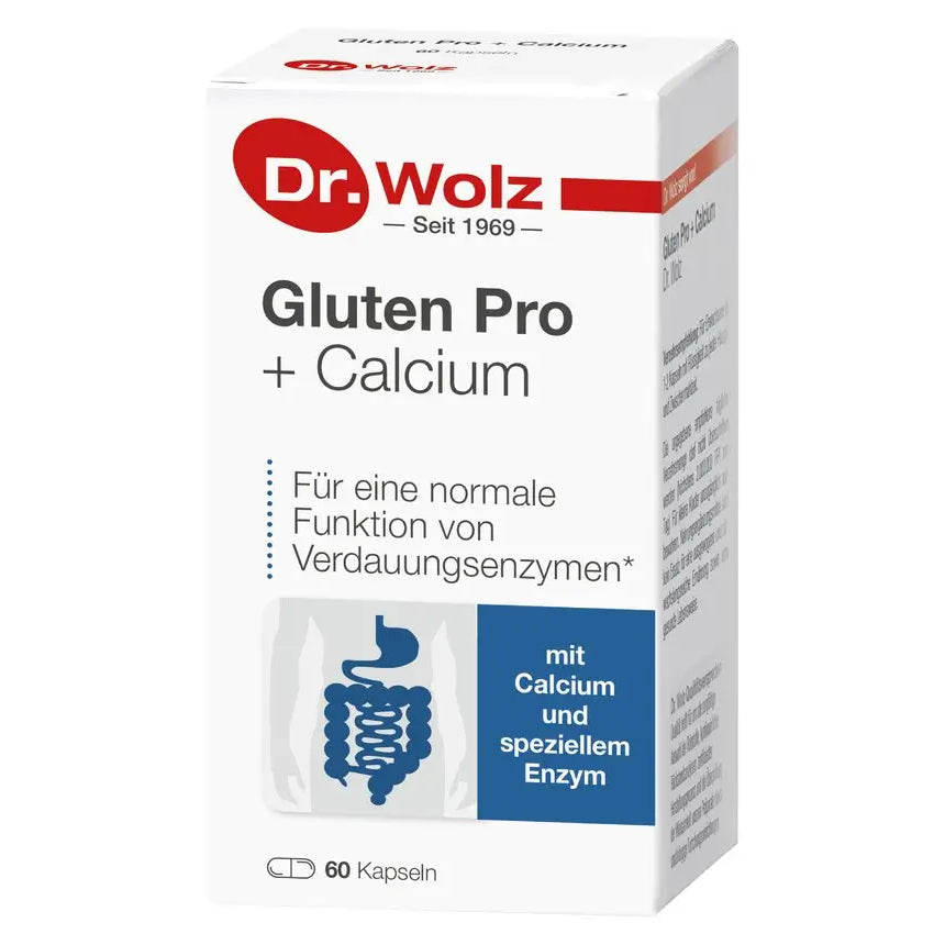 DR. WOLZ Gluten Pro + Calcium, 60 kapsulių