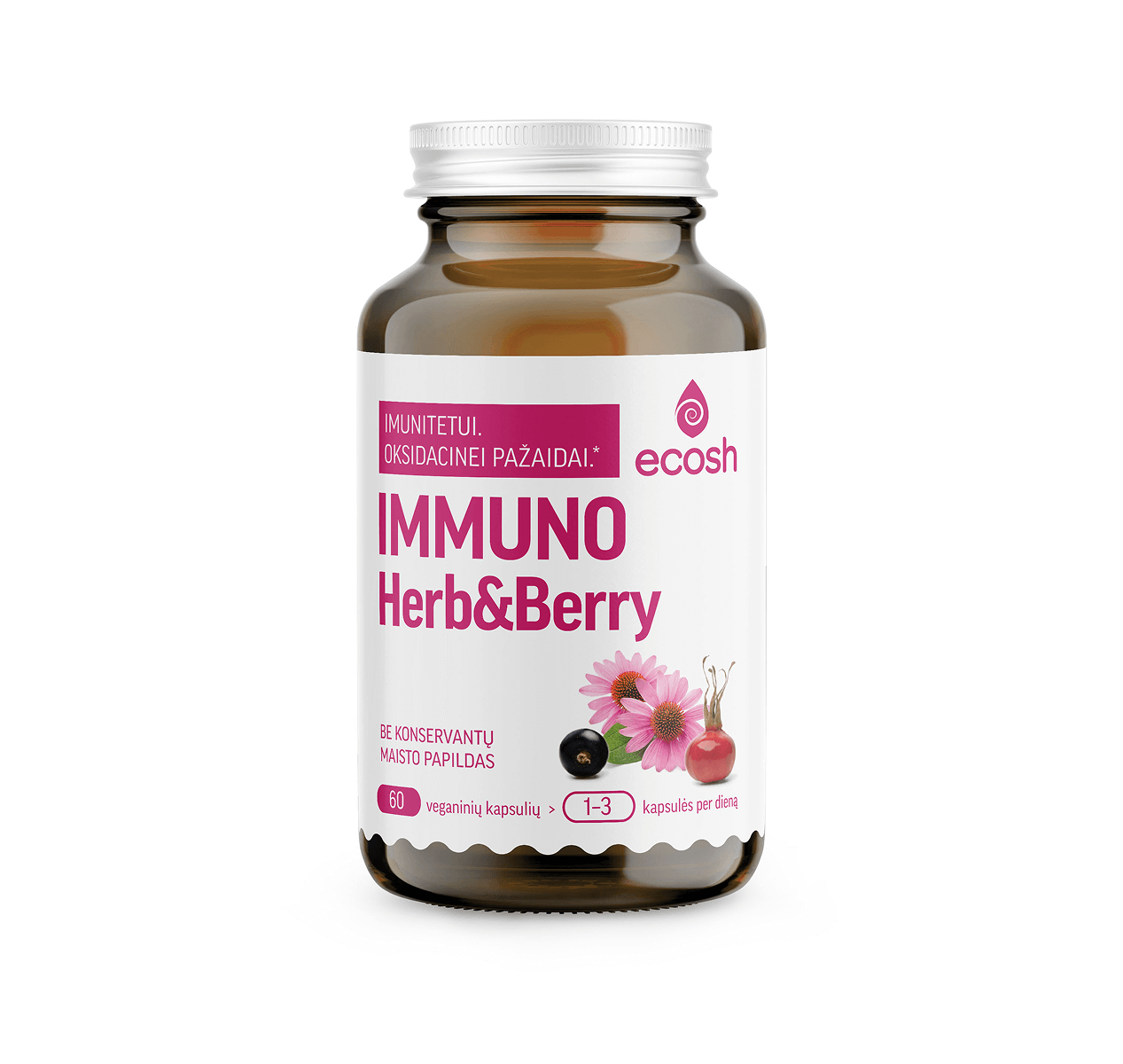 ECOSH Immuno Herb&Berry, 60 kapsulių