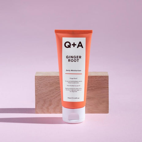 Q+A, Ginger Root Daily Moisturiser Kasdienis drėkinamasis kremas, 75ml
