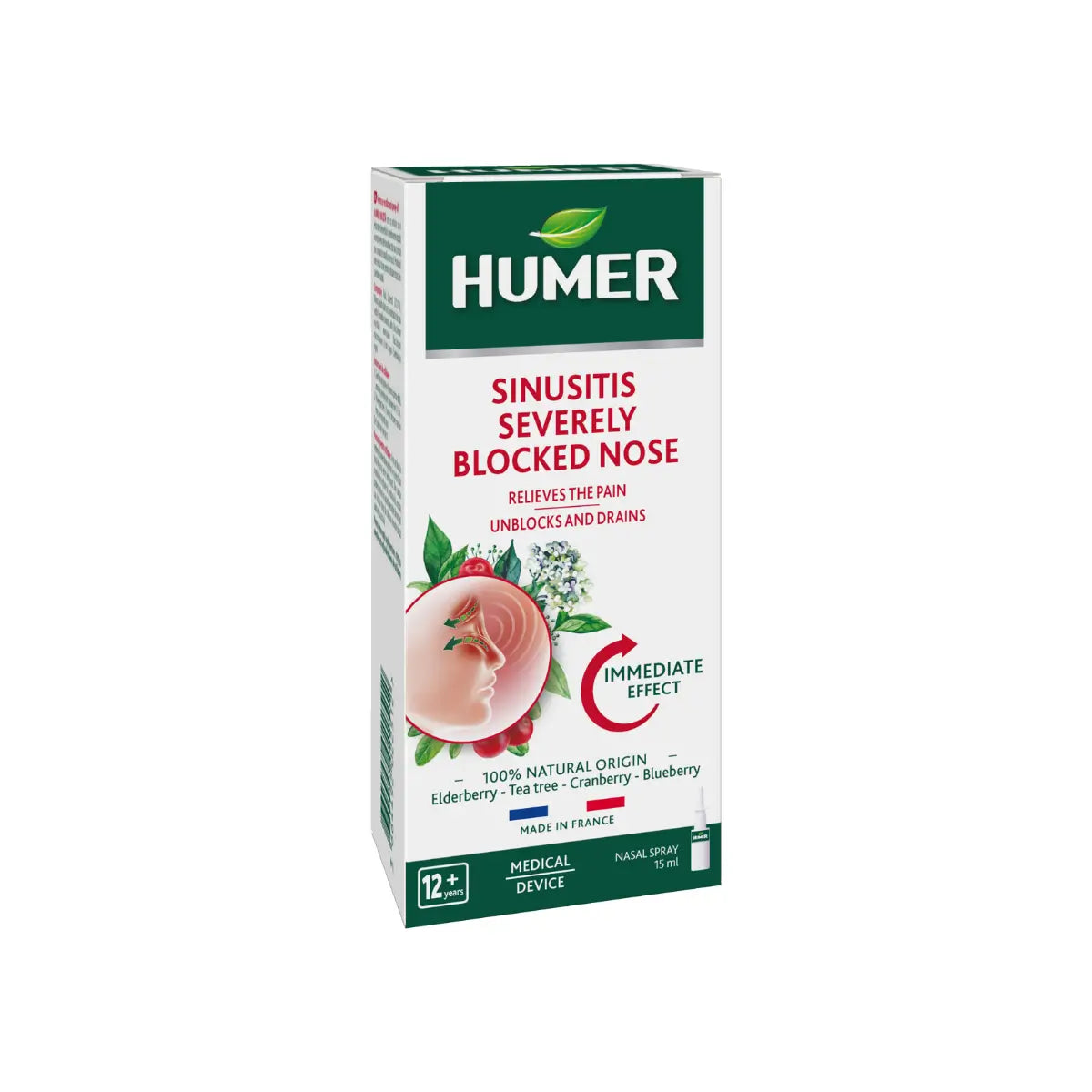 HUMER SINUSITAS, labai užgulusiai nosiai, 15ml