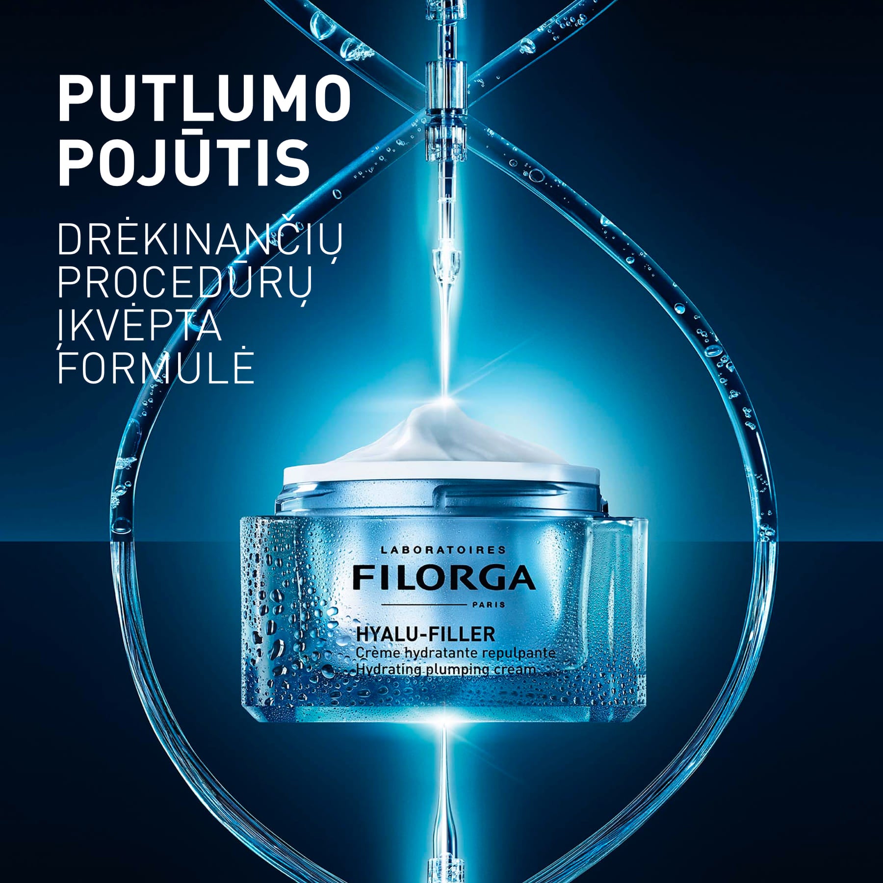 FILORGA drėkinamasis veido kremas brandžiai, dehidratuotai odai HYALU-FILLER CRÉME, 50 ml