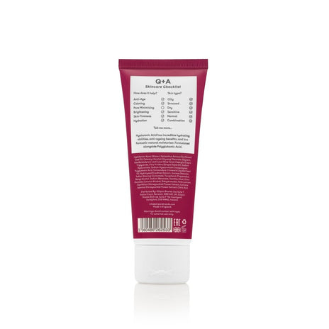 Q+A, Hyaluronic Acid Daily Moisturiser Intensyviai drėkinantis veido kremas, 75ml