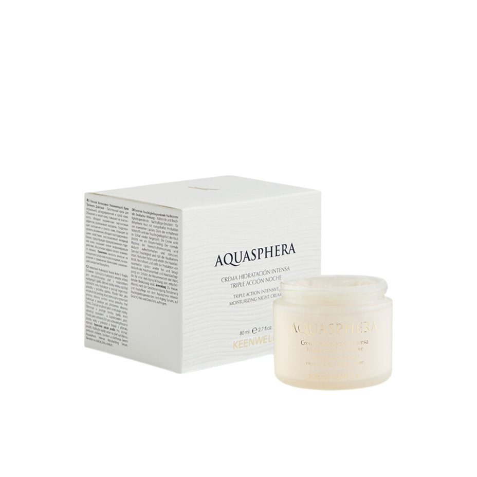 KEENWELL AQUASPHERA trejopo poveikio intensyviai drėkinantis naktinis kremas, 80 ml