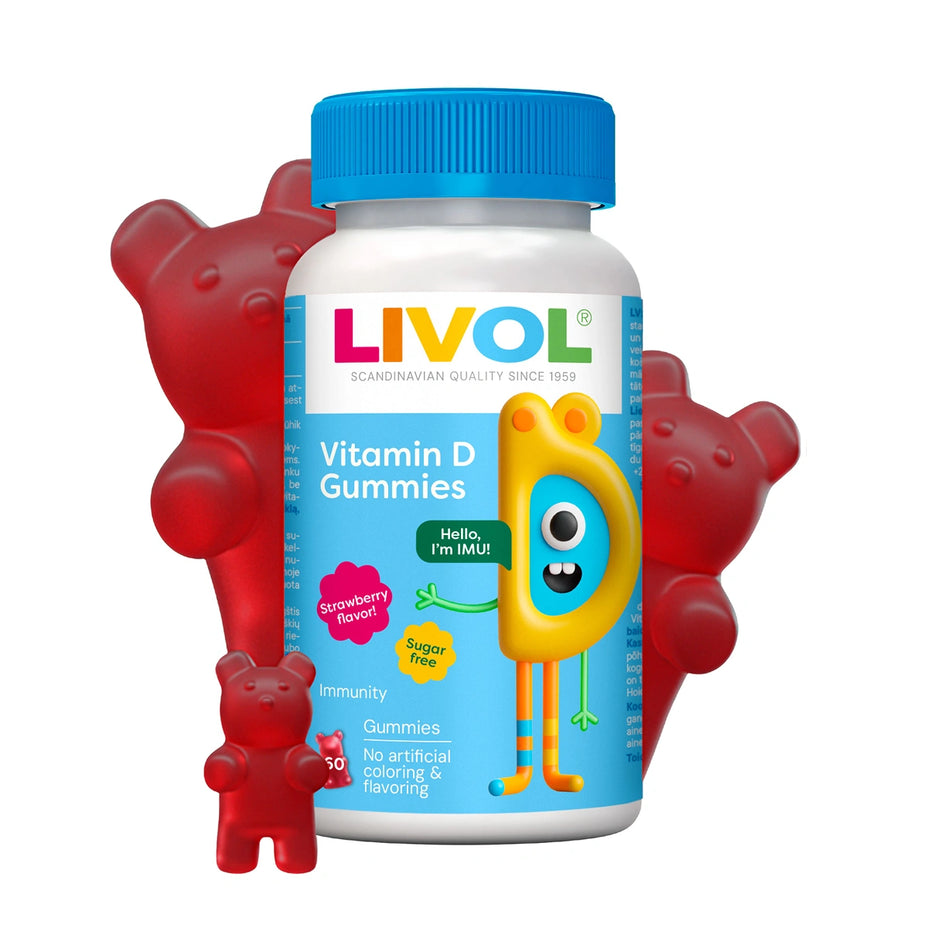 LIVOL vitamino D3 guminukai, 60 guminukų