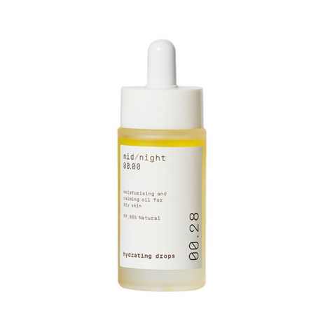 Midnight 00.00, 00.28 Hydrating Drops Drėkinamasis veido aliejus, 30ml