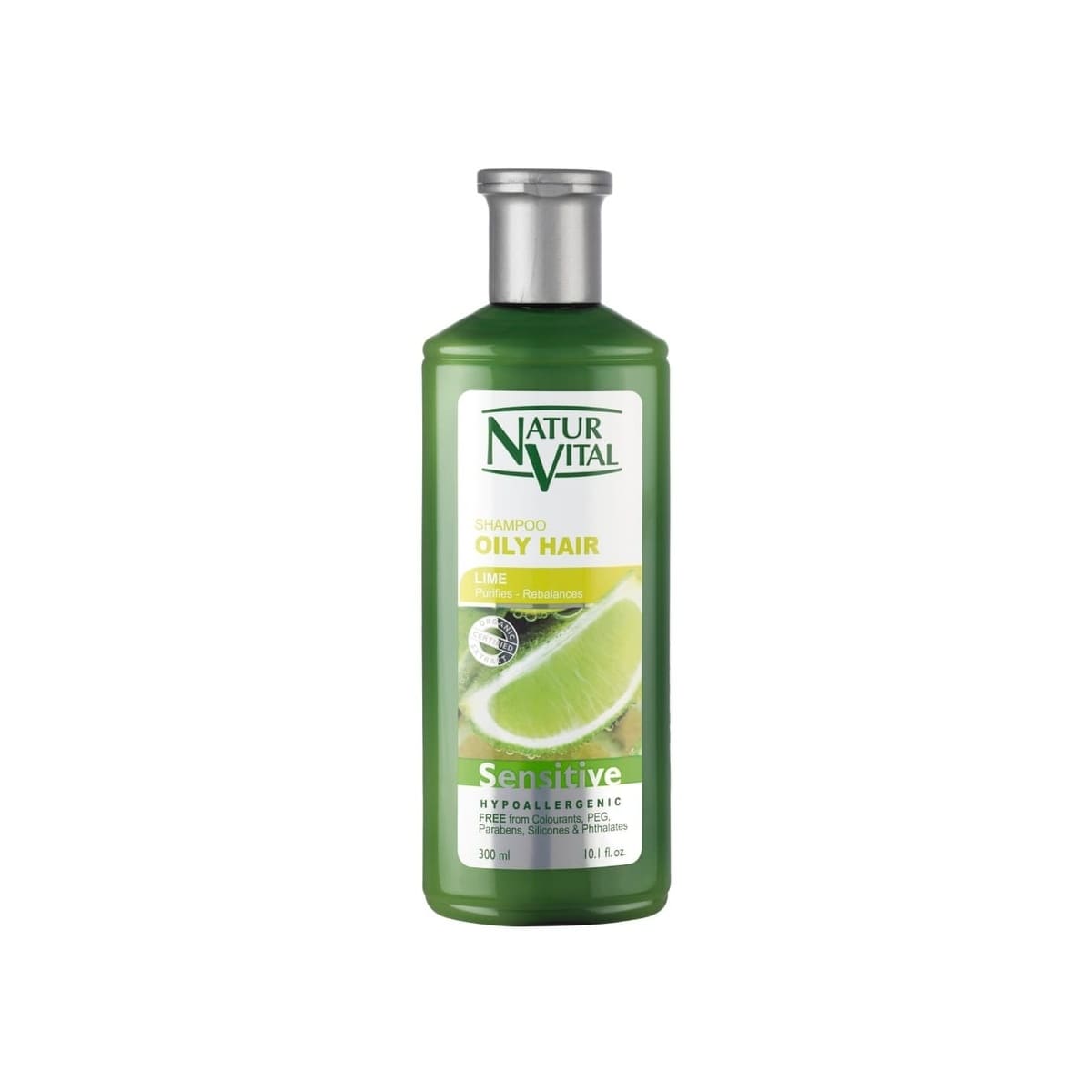 NATUR VITAL šampūnas riebiems plaukams su žaliosiomis citrinomis, 300 ml