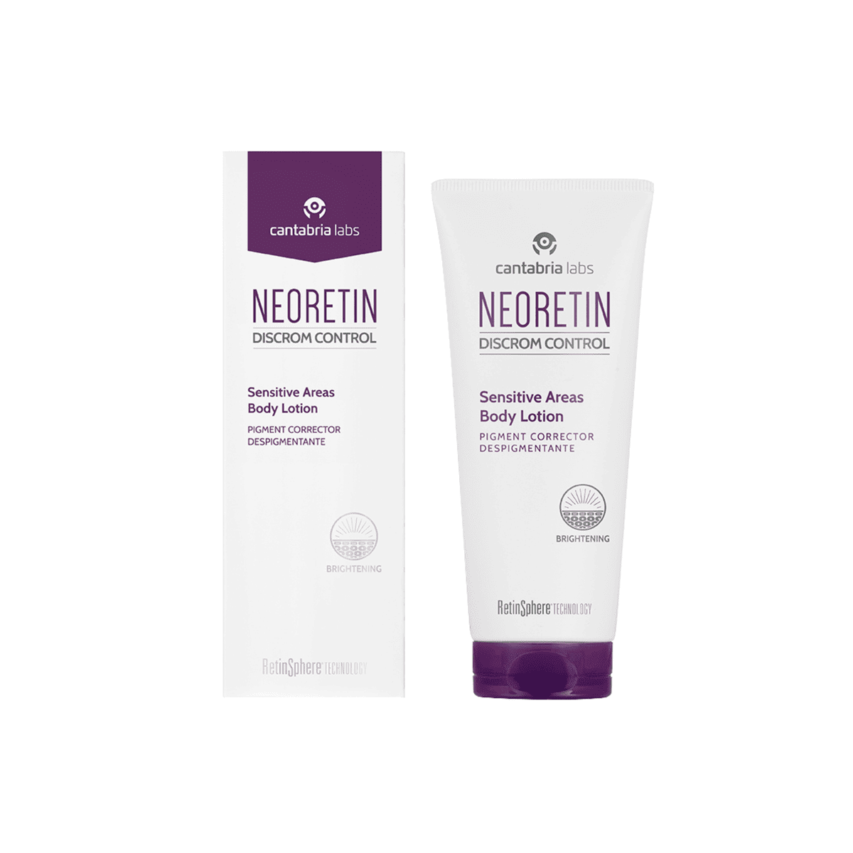 NEORETIN DC šviesinantis kūno losjonas jautrioms zonoms, 100 ml