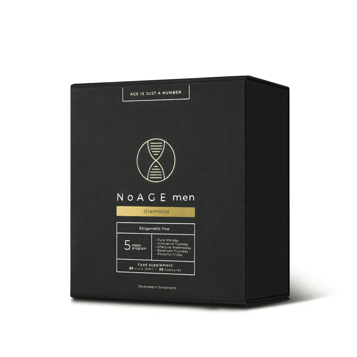 NoAGE, men DIAMOND, 25 kapsulės, 25 buteliukai