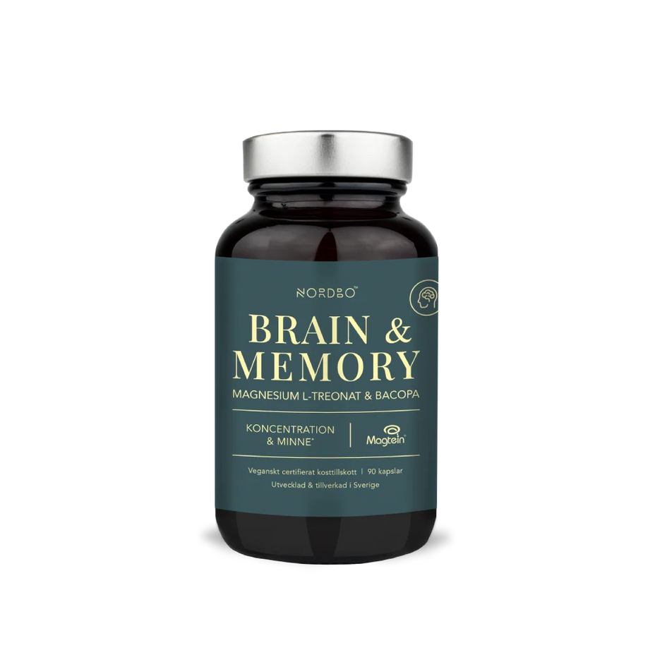 NORDBO Brain & Memory Magnesium Magtein® magnis,  90  kapsulių