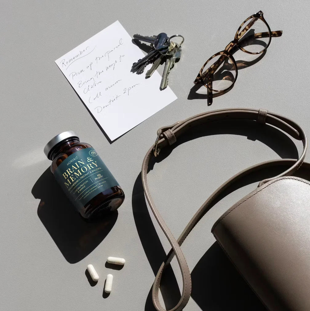 NORDBO Brain & Memory Magnesium Magtein® magnis,  90  kapsulių