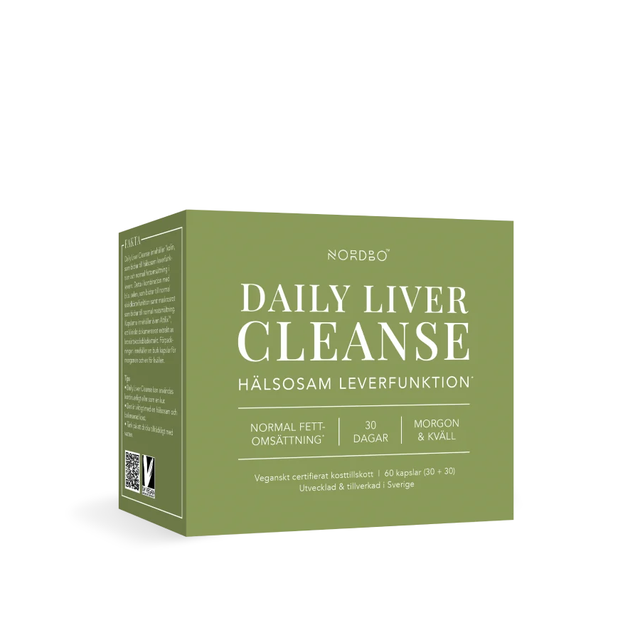 NORDBO Daily Liver Cleanse kepenų funkcijai ir riebalų apykaitai, 2x30 kaps.