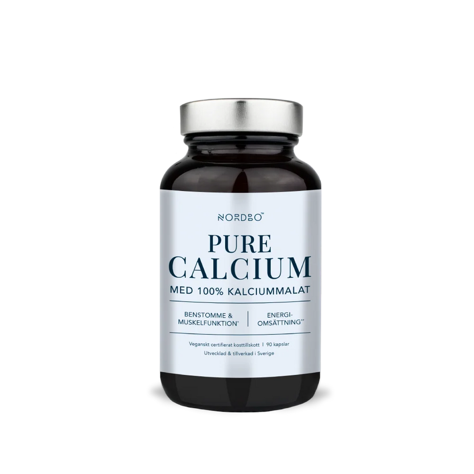 NORDBO Pure Calcium grynas kalcis (kalcio malatas) kaulams, 90 kaps.