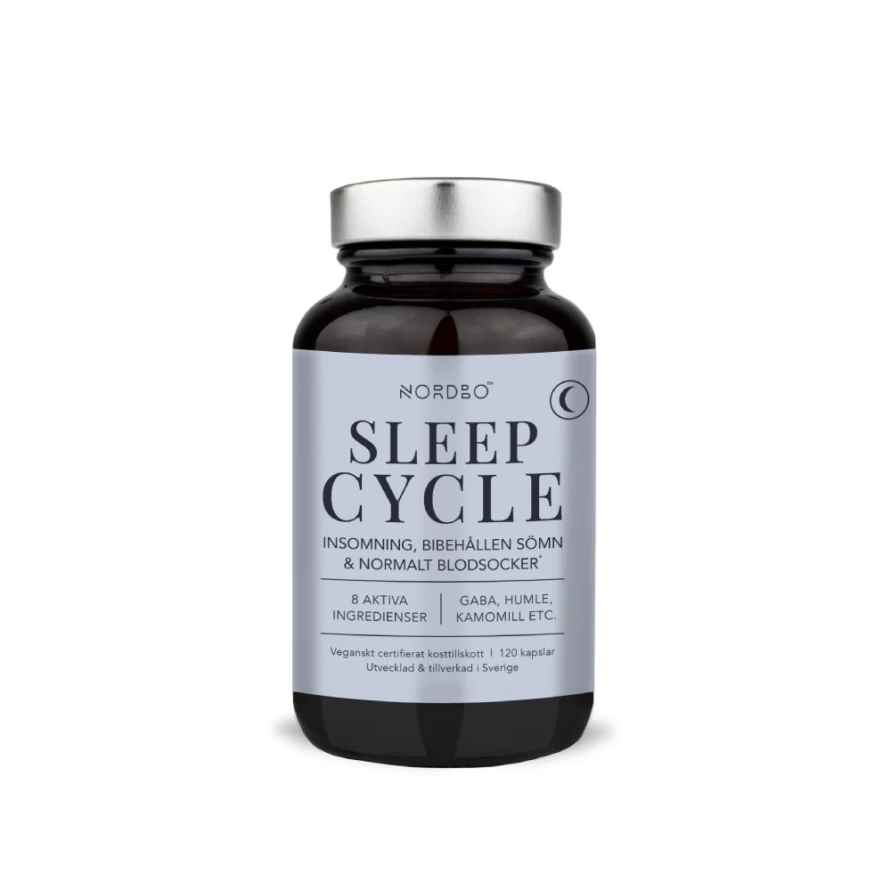 NORDBO Sleep Cycle su GABA, melisa ir L-teaninu miego kokybei, 120 kapsulių