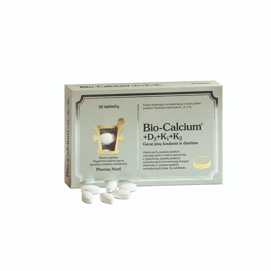 PHARMA NORD Bio-Calcium+D3+K1+K2, 30 tablečių