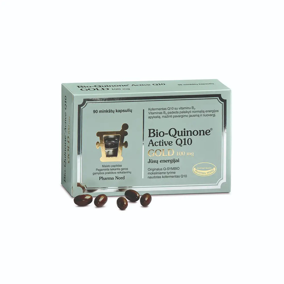 PHARMA NORD Bio-Quinone Active Q10 GOLD 100mg g,  90 minkštų kapsulių
