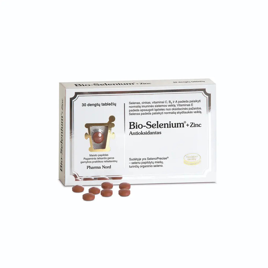 PHARMA NORD Bio-Selenium+Zinc, 30 dengtų tablečių