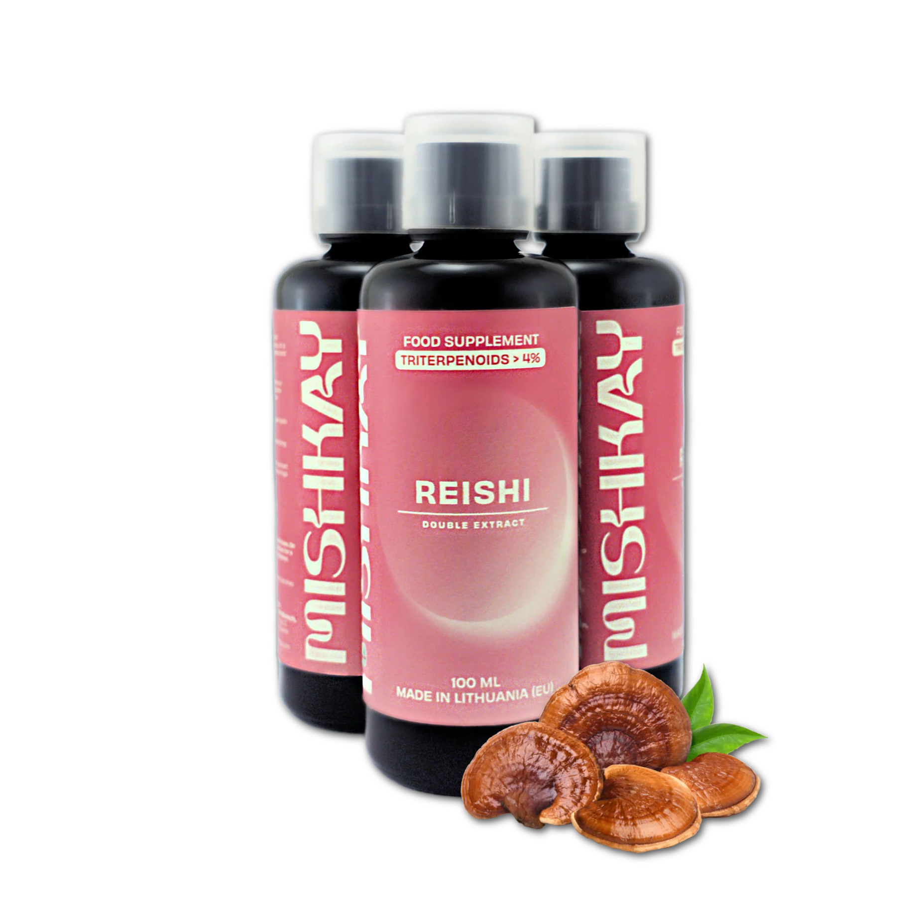 PJAUNU GRYBĄ, Grybų (ausiagrybis, ultra koncentruotas reishi ir liposominis chaga) ekstraktai, 100 ml
