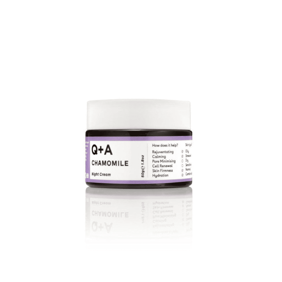 Q+A, Chamomile Night Cream Raminamasis naktinis veido kremas, 50g