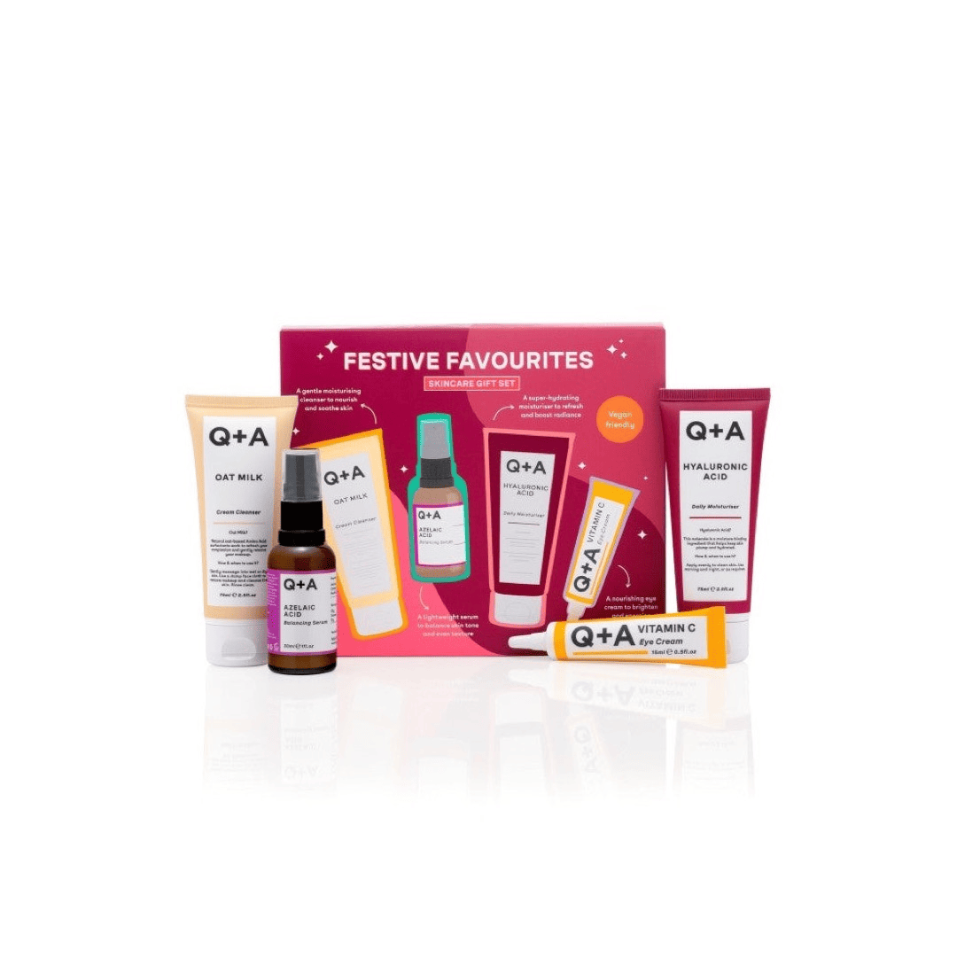 Q+A, Festive Favourites Skincare Gift Set Odos priežiūros priemonių rinkinys, 1vnt