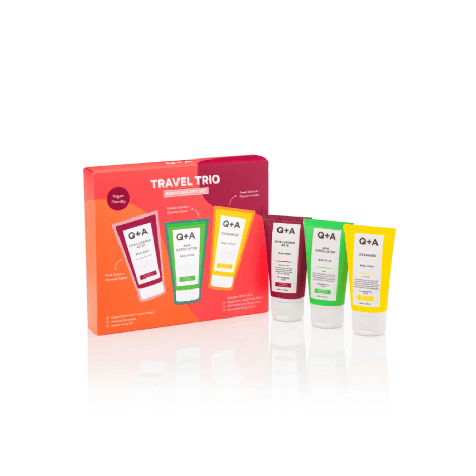 Q+A, Travel Trio Bodycare Gift Set Kūno priežiūros priemonių rinkinys, 3x50ml