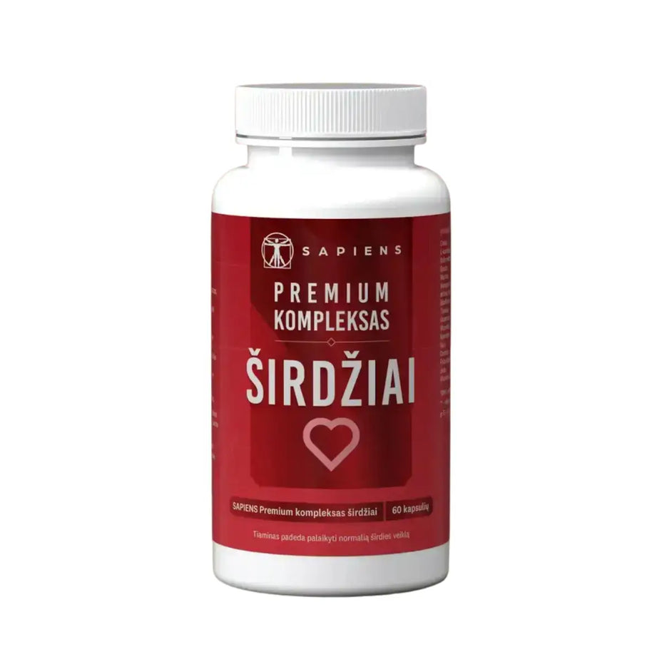 SAPIENS, premium kompleksas širdžiai, 60 kapsulių