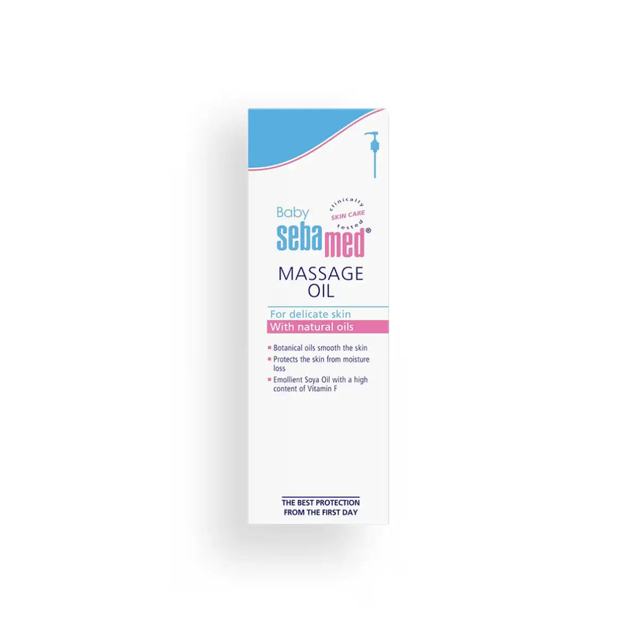 SEBAMED BABY kūdikių raminamasis masažo aliejus ,su dozatoriumi, 150 ml