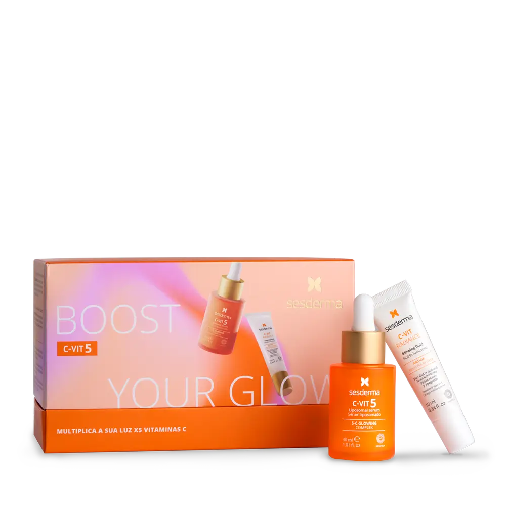 SESDERMA, BOOST YOUR GLOW odos priežiūros rinkinys su vitaminu C (C-VIT 5 SERUM 30ml + C-VIT FLUID 10ml)