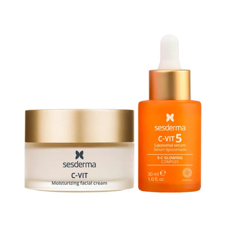 SESDERMA PROMO LUMINOSITY rinkinys ( C-VIT moisturizing veido kremas, 50 ml + C-VIT 5 liposominis veido serumas, 30 ml)
