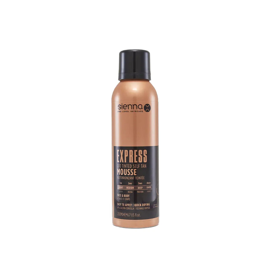 SIENNA X savaiminio įdegio putos su atspalviu EXPRESS Q10 TINTED MOUSEE, 200ml